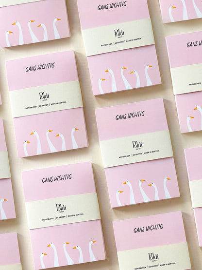 Gans wichtig, Notizblock A6