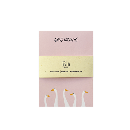 Gans wichtig, Notizblock A6
