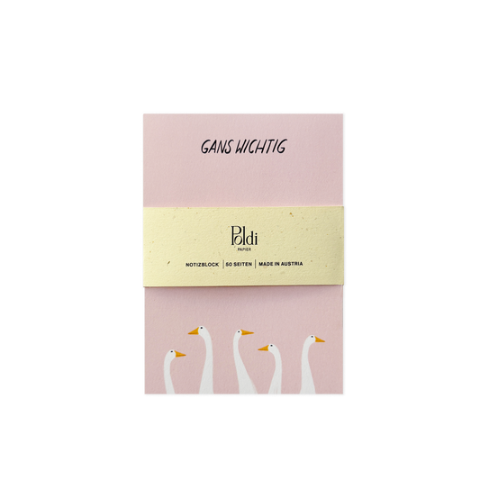 Gans wichtig, Notizblock A6