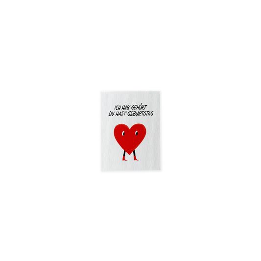 Geburtstagsherz, Mini Faltkarte