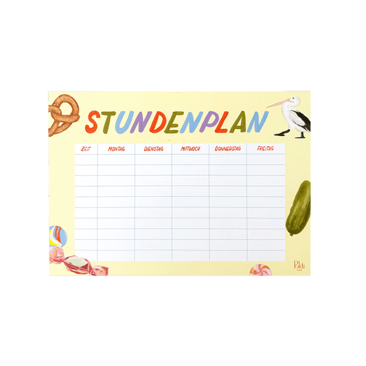 Stundenplan, gelb A4