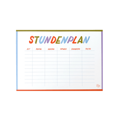 Stundenplan, weiß/bunt A4